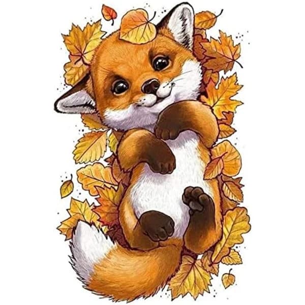 /EA/1 st Fox 01 5D Diamantmålad räv, komplett djurdiamantmålning