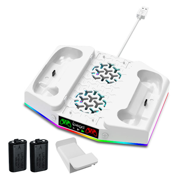 Xbox Series S multifunktionell konsol, vertikal LED-ljusbas kylningsladdningsställ svart