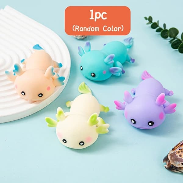 1/4 Söde Axolotl Squishy Legetøj, Bløde Og Bedårende Klemmelegetøj - Blød 1 stk Tilfældig