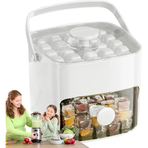 /EA/ Bærbar isterningeboks, picnic- og mødekapacitet, camping hvid
