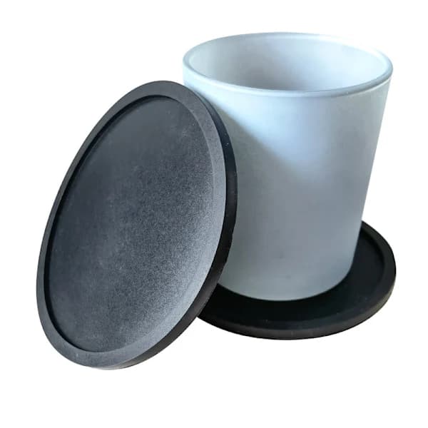 /EA/ Sæt med 8 sorte silikone coasters 10 cm - runde til en pint ølglas