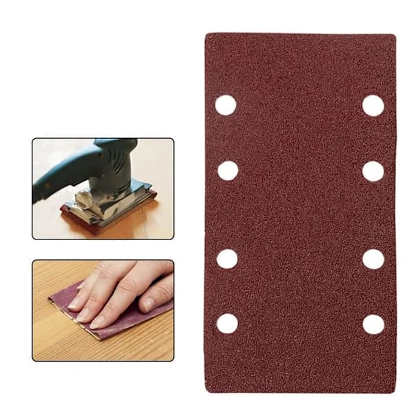 /EA/80 Grit Sandpapper, 8 Hål, Kardborreband, 15 Stycken, Rektangulär