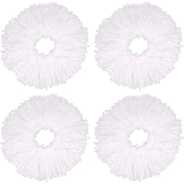 /EA/4 stk. Mikrofiber Moppehoder, Runde Erstatningsmoppehoder 360 Grader