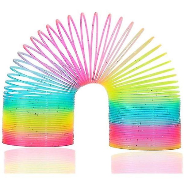 Rainbow Coil Spring Slinky Toy - Giant Classic Novelty Plastic Magic Spring Toy - 3x6 tommer/7,6x15 cm