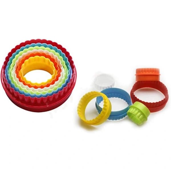 /EA/6 stk. dobbeltsidede plastik DIY bageværktøjer runde kageforme