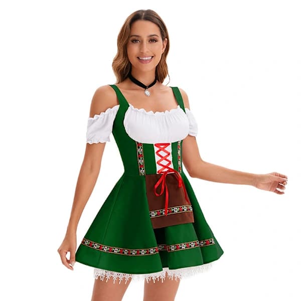 /EA/Halloweenfestklänning för öltjejer Grön L/XL