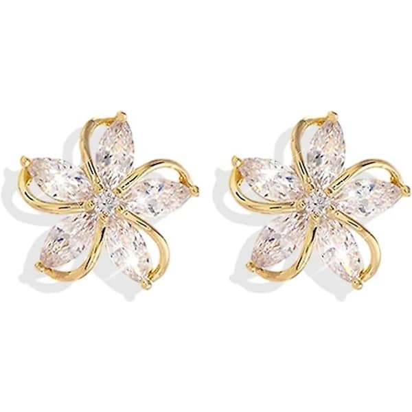 /EA/Blomsterøreringe til kvinder, øreringe med rhinestone-blomster til piger