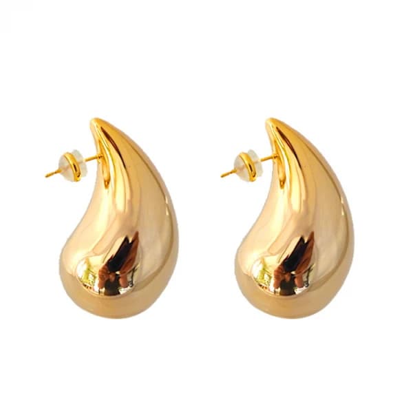 /EA/Ekstra store øreringe, allergivenlige, chunky guld hoops, lette
