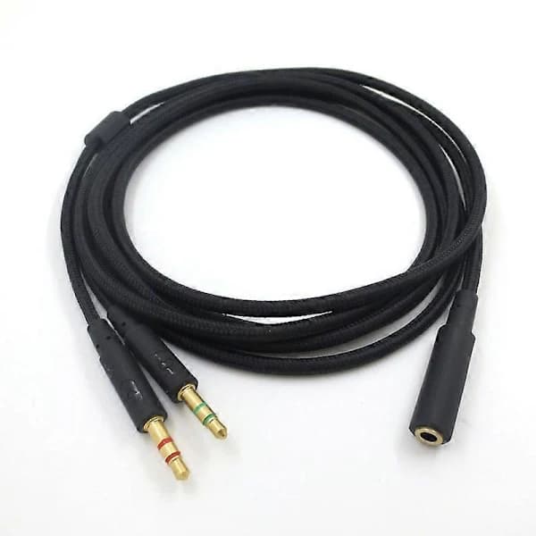 /EA/3,5 mm Universell 2-i-1 Gaming Headset Lyd- Forlengelseskabel for Cloud II/Alpha-/Cloud Flight/Core Hea