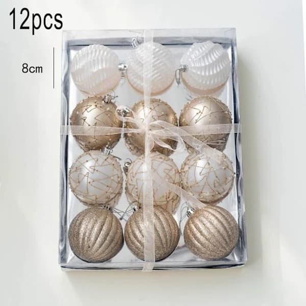 /EA/ (12 stk. 8 cm julekuler) Julekuler Juletrepynt