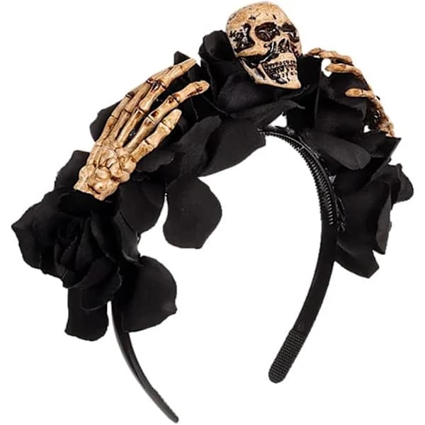 /EA/Halloween Blomsterhodebånd Rose Blomsterskalle Hodebånd Dekorasjon