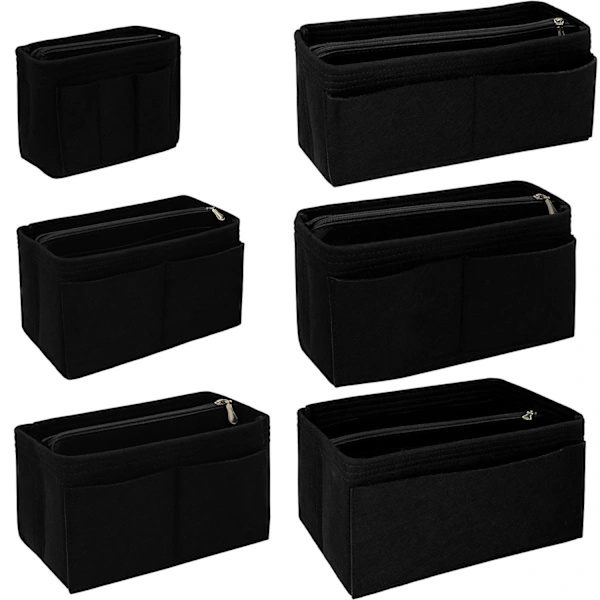 2x Taskeindsatser - Sort Black Mini