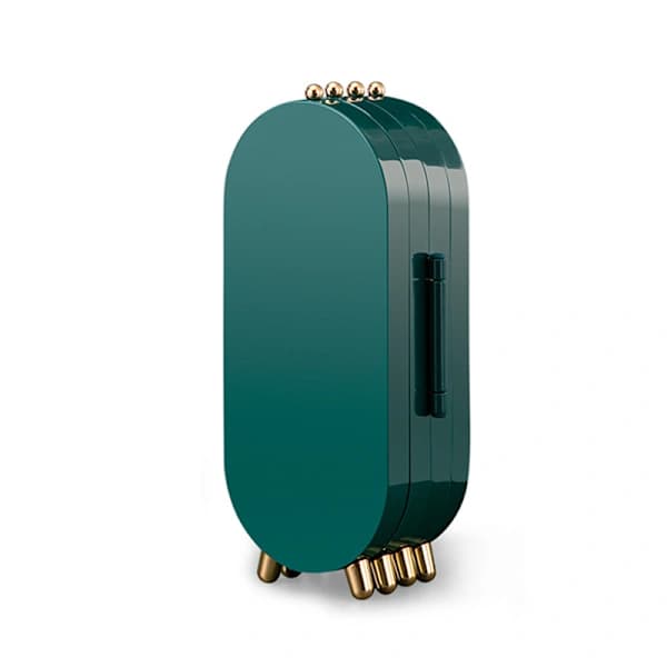 /EA/##/Fällbart smyckeskåp med design - Grön, Smyckesorganisatör##/