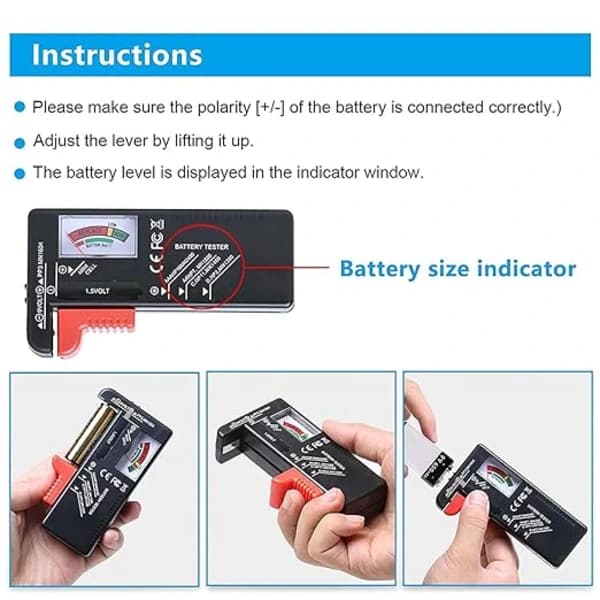 /EA/ Universell batteritestare, batterispänningskontroll för AA AAA C D
