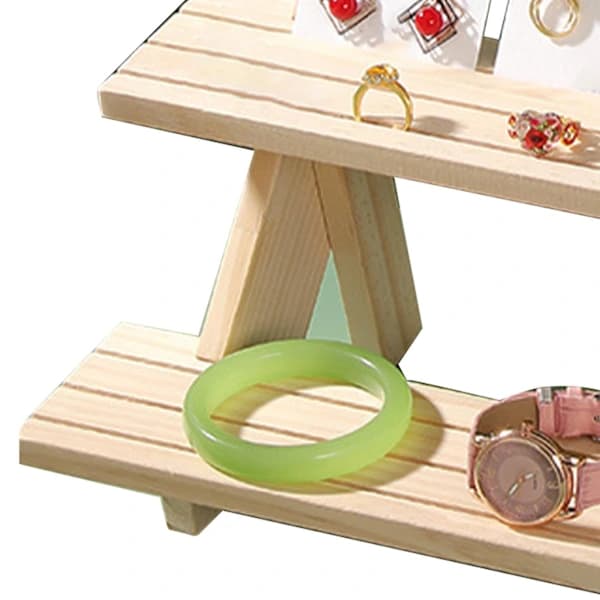 /EA/Displaystativ Riser Træ Flere Niveauer Alsidig Showcase Hylde til Butik Smykker Figurer Makeups（2 Niveauer）