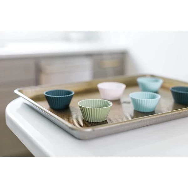 /EA/12-pack Standard Silikon Muffinsformar, 4 Färger, Återanvändbara, Non-Stick