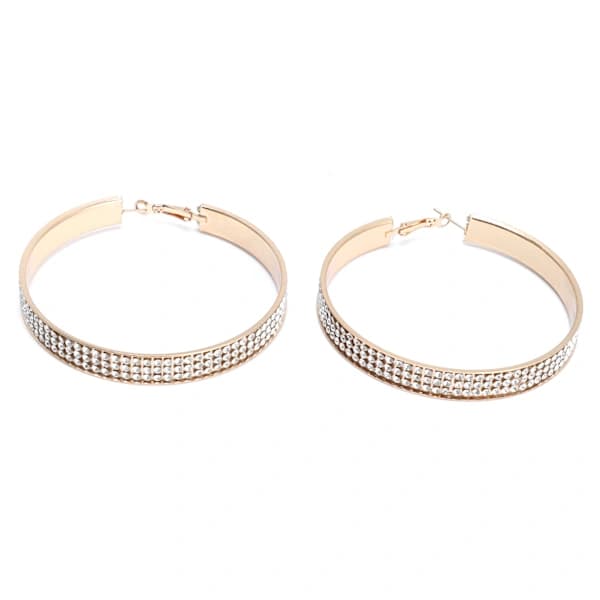 /EA/Trendy krystaløreringe metallegering mode gradient loop øreringe dingler til kvinder12372