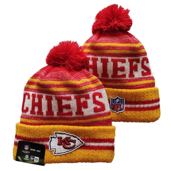 NFL Aldult Unisex American Football Sport Knit Beanie Hat FleecevuorattuYksi koko sopii useimpiin Kansas City Chiefs