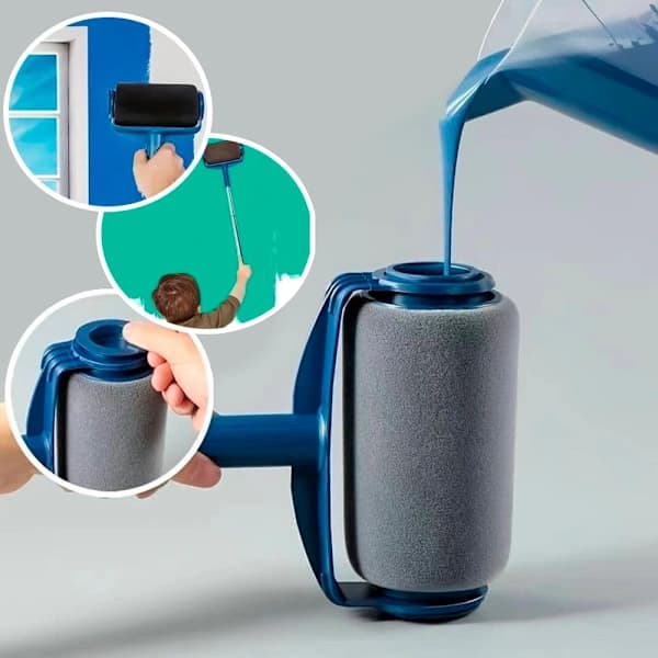 Påfyllningsbart Anti-dropp Målarrollerset Med Förlängningsstång Och Hörnroller för Väggmålning PP Polyester Aluminium