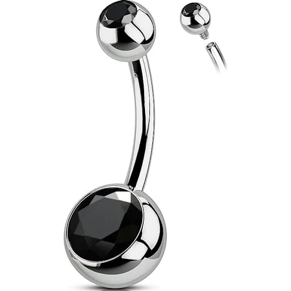 /EA/14G Navlepiercing, G23 Massivt Titan Navlepiercing, In
