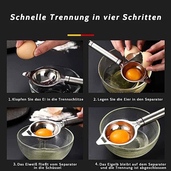 /EA/ Tvåhåls äggseparator proteinseparator i rostfritt stål