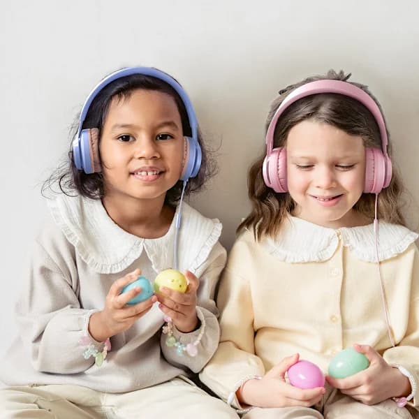 /EA/1 stk. lyserøde trådløse hovedtelefoner til børn