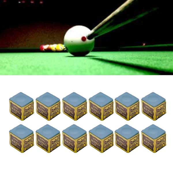 /EA/Poolkritkuber Professionel Billardkø Kridt Poolbord Tilbehør til Hjemmespil 12 Pakker i Blå