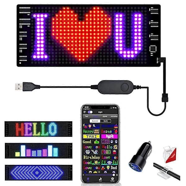 /EA/Belyst fönsterbild LED programmerbar digital skylt 7 x 17cm display designbelysning