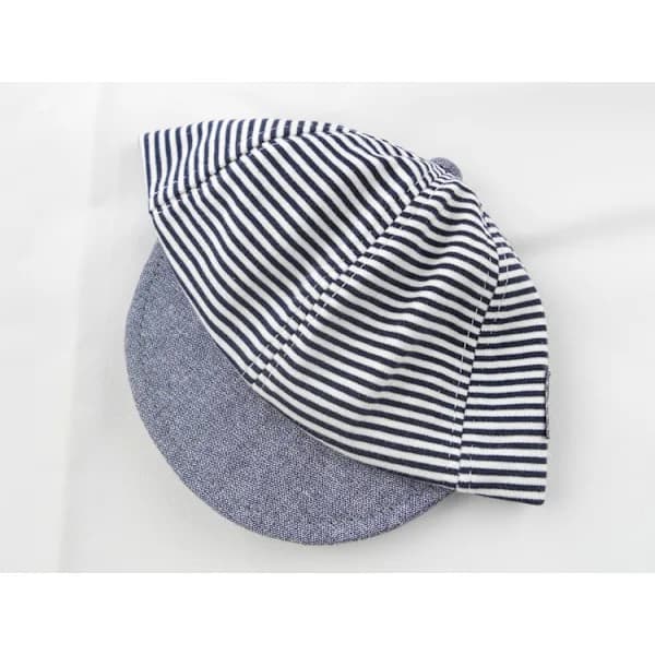/EA/Stjernebrodert sommerbabyhatt 6 - 36 måneder (tibetanske striper)