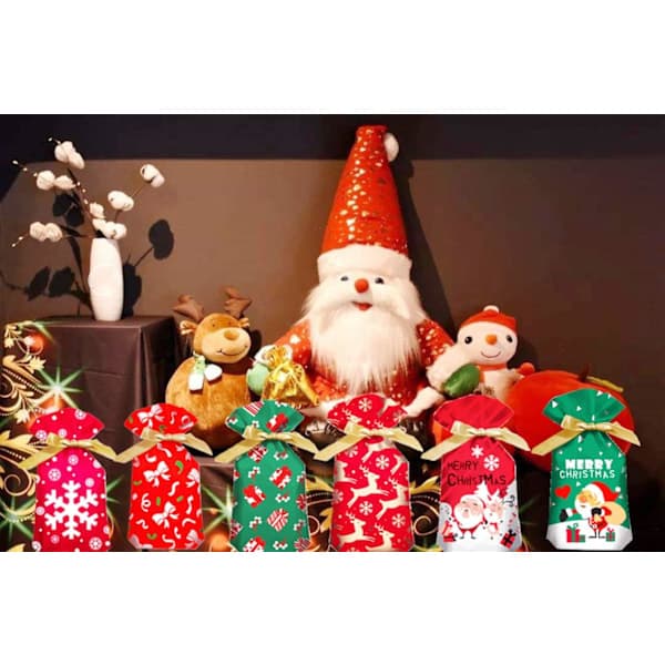 /EA/Dragskopåsar Julklappspåsar Små, 60-pack Julklappsförpackning B
