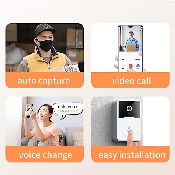 /EA/Smart Trådlös Wifi Video Dörrklocka Telefonkamera Dörrklocka Ring Intercom Säkerhet