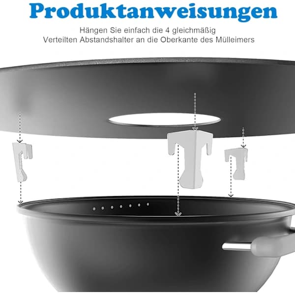 /EA/Sæt med 4 universelle afstandsstykker i rustfrit stål til bålfade, bålpladser og kuglegrill, tilbehør til madlavning