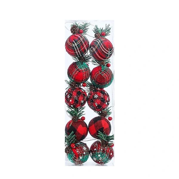 /EA/5 cm joulupallot rustiikkityyliin, 10 kpl