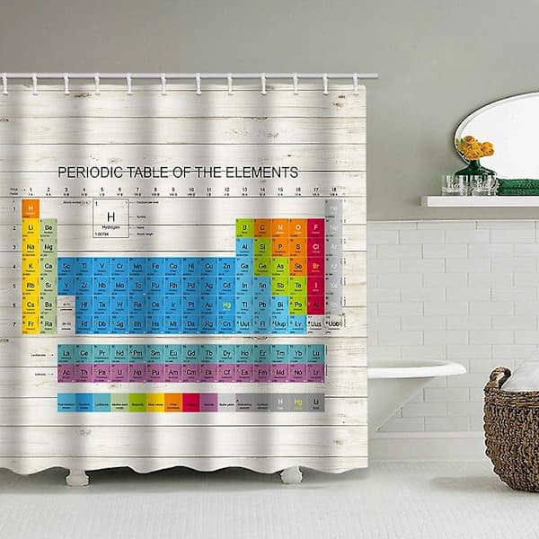 /EA/Periodiska systemet Vattentätt duschdraperi i polyester Tabell 2 150cmx180cm