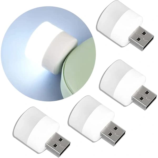 /EA/USB-nattlampor, mini-LED-lampa, plug-in, varmvit, kompakt, I