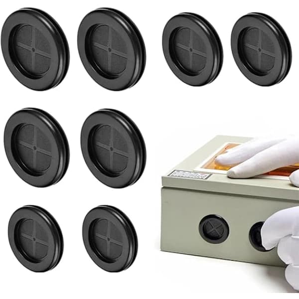 /EA/Plastic Cable Grommet, 8-Pack Double Sided Rubber Cord Protector Coils - 20, 25, 30 and 42mm Inner Diameter - Ideal for Sourcing Map and Cable
