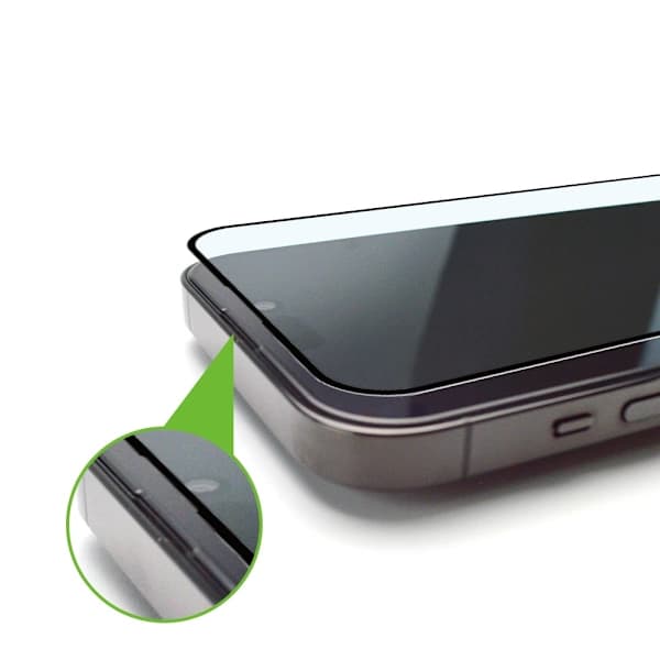 /EA/9H hærdet glas med monteringsramme til iPhone 15 Premium Glass sort