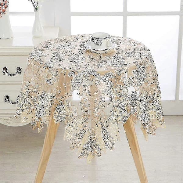 /EA/Rund bordsduk Broderad bordsduk Spetsbordsduk