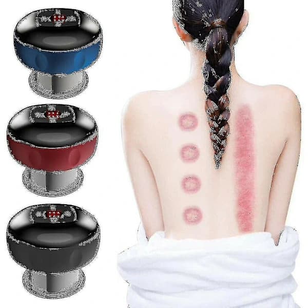 /EA/Elektrisk cupping massageapparat med rødt lys terapi til sort smart cupping behandling