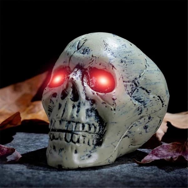 Halloween LED Glödande Ögon med Timer, 2 st Lysande Skelettögon A