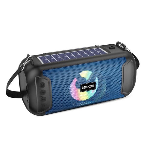 BDL-218/219 Solar laddningsbar bärbar Bluetooth-högtalare, trådlöst högtalarljud med nödficklampa utomhus, längre speltid, roligt festljus BDL-218（blå）