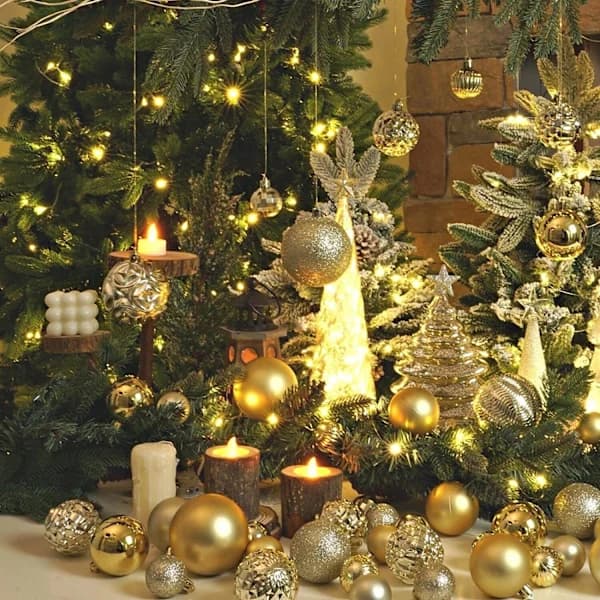 /EA/1 eske med 36 julekuler juletrepynt julekule