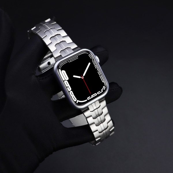 Lämmitys Apple iwatch Ultra 7/6/5/4 -sarjan titan vikbart spänne klockarmband grå 38/40/41mm