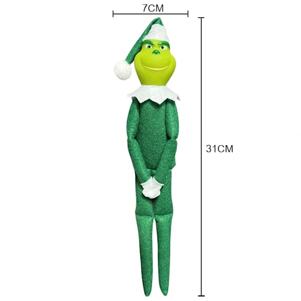 /EA/3 ST Julgransprydnader Tomte Dockfigurer Grönt hår grön