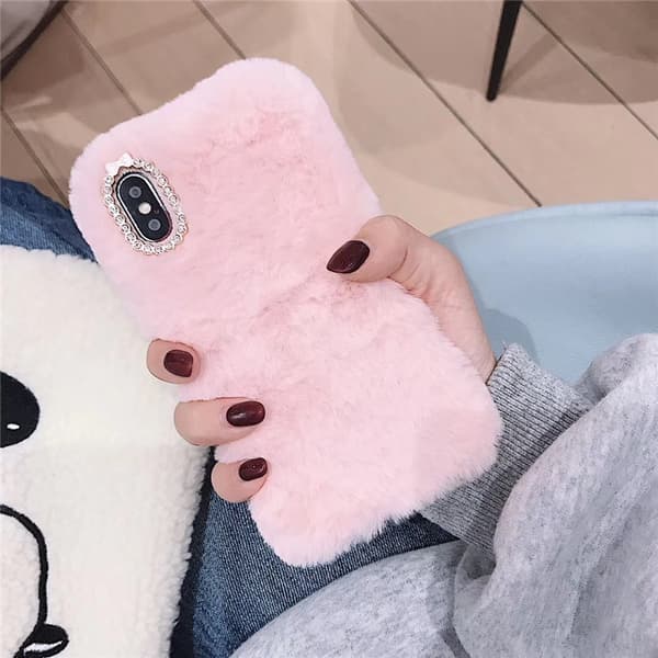 iPhone 12 Mini - Deksel/Mobilskall - Fluffy Pels Rosa