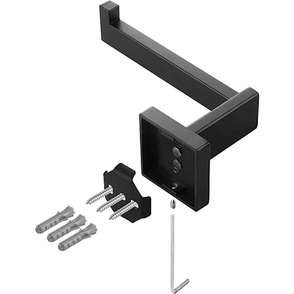 /EA/1 stk. sortpoleret toiletpapirholder, rulle i rustfrit stål