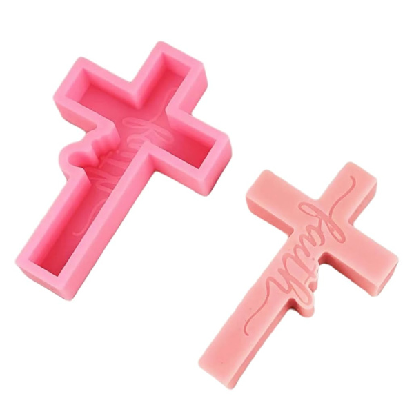 Silikonform Återanvändbar Gjutning Epoxi 3D Kors Ljustillverkning Halloween Silikon DIY 3D Hantverksform