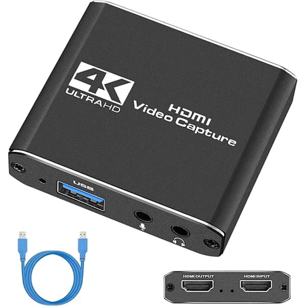 /EA/ Videon tallennuskortti, Capture Card mikrofonilla 4K HDMI Loop-O