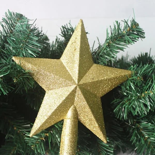 /EA/Glitterstjerneformet juletretopp Christm (20*19*2,5 cm, gull)