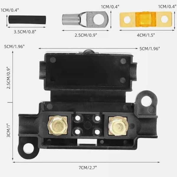 /EA/ Sikringsholder med skruer til Midi-sikring - 40 V - Ref. Pose med 1